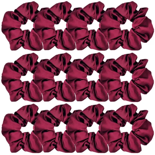Vista 11 de 12 ligas suaves de seda satinada para el cabello, bandas de moda, lazos elásticos, soportes para cola de caballo, accesorios para mujeres y niñas