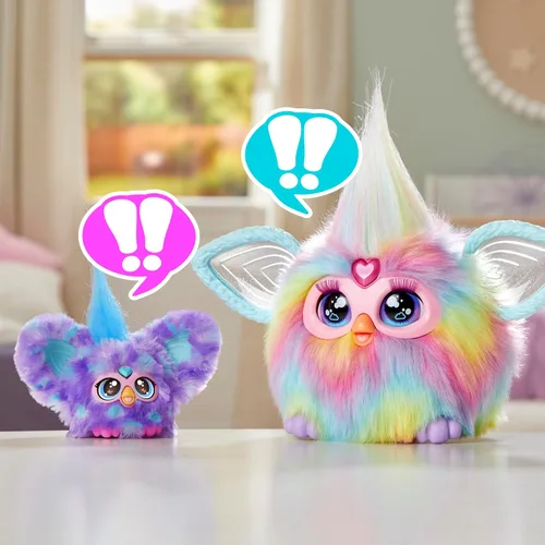 Vista 12 de Furby Furblets Groo-Vee Amigo Mini, más de 45 sonidos y música, habla solo Furbish, juguetes de peluche electrónicos, morado, regalos