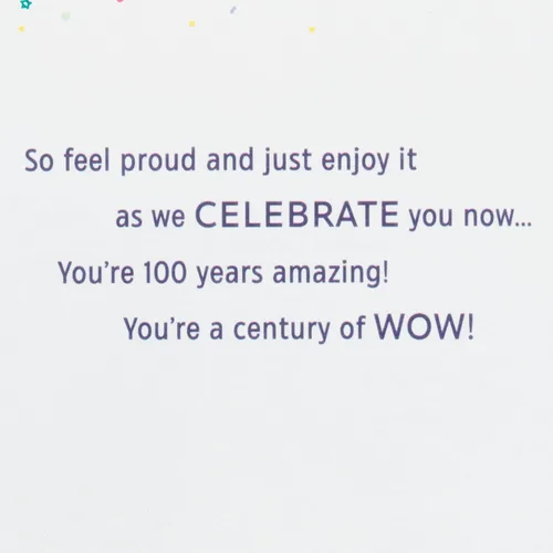 Vista 4 de Tarjeta de felicitación de Hallmark para el cumpleaños número 100 (100 años increíbles)