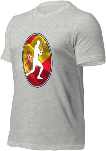 Vista 3 de Carlos Alcaraz Camiseta de manga corta unisex de algodón con diseño de bandera de España
