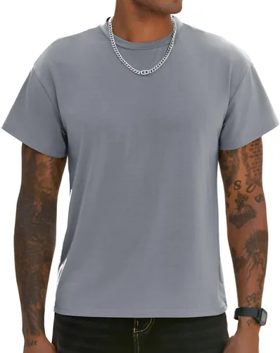 Vista 6 de Camisetas de manga corta para hombre, para gimnasio, entrenamiento, atletismo, correr, absorben la humedad, cuello redondo, ligeras