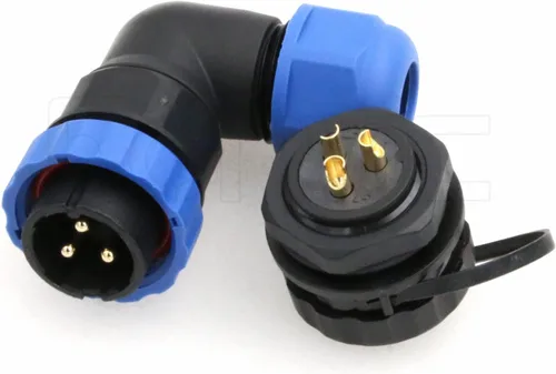 Vista 6 de SD20 2 Pin Aviación Conector Ángulo Recto 25A 380V Automotriz Plástico IP68 Enchufe Impermeable Enchufe Macho Hembra Eléctrico Montaje Posterior