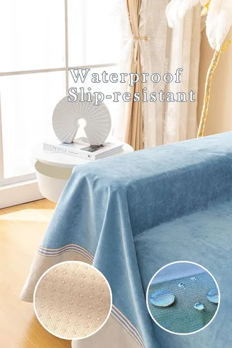 Vista 4 de Funda de sofá impermeable y antideslizante, protector de muebles resistente a las garras para gatos y perros, elegante funda de sofá a prueba