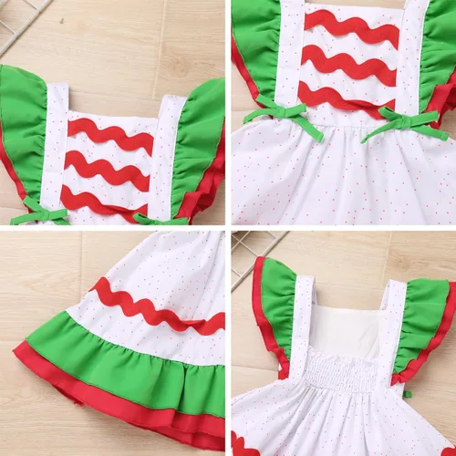Vista 4 de ODIZLI Vestido de Navidad para niñas pequeñas, vestido tutú para fiesta de Navidad