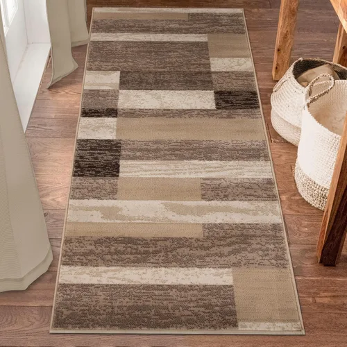 Vista 26 de Superior - Alfombra de pasillo, reverso de yute, moderna, geométrica, para dormitorio, oficina, sala de estar, entrada, suelo de madera dura