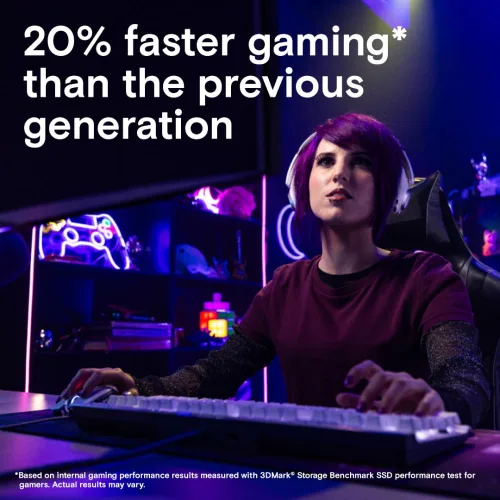 Vista 5 de Crucial T700 PCIe Gen5 NVMe SSD de 4 TB con disipador de calor, hasta 12,400 MB/s, TLC NAND, compatible con Intel y Ryzen, para gaming intensivo