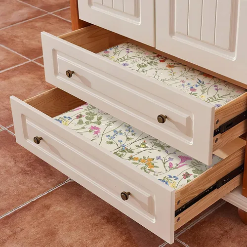 Vista 6 de JiffDiff Papel tapiz floral para despegar y pegar, papel de pared floral de granja, papel de contacto autoadhesivo de madera silvestre