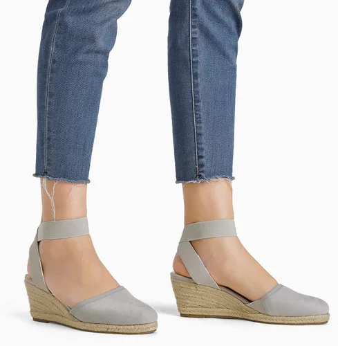Vista 6 de DREAM PAIRS - Sandalias de cuña con correa elástica en el tobillo, para mujer