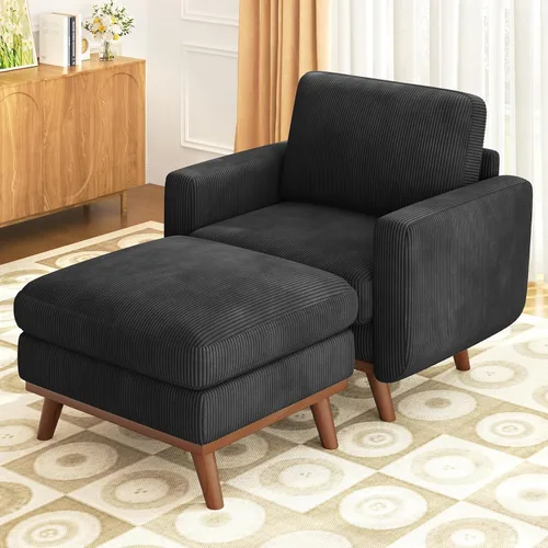 Vista 46 de Vesgantti Sofá modular en forma de U de 119 pulgadas, sofá modular de pana con asiento profundo y soporte de resortes, sofá convertible con 2 Beige