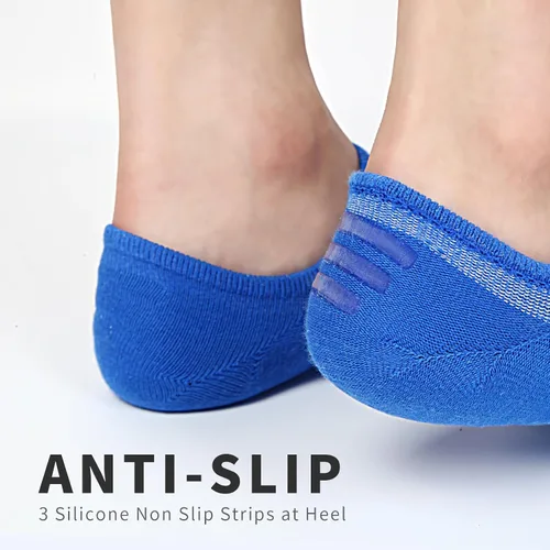 Vista 6 de IDEGG Calcetines invisibles para mujeres y hombres, de corte bajo al tobillo, cortos, antideslizantes, atléticos, para correr, novedosos