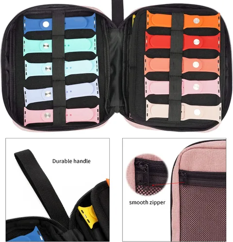 Vista 2 de PACMAXI Funda de transporte de almacenamiento para 20 correas de reloj, compatible con relojes, soporte de correa de reloj expandible, almacena 20