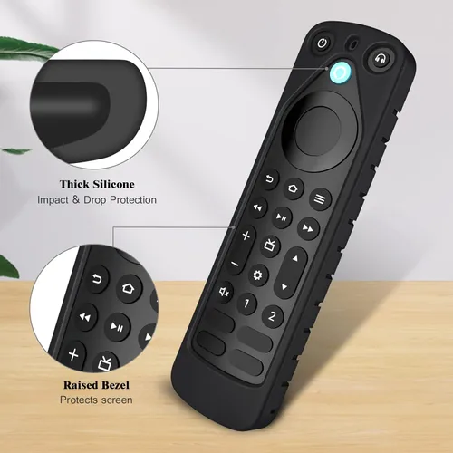 Vista 4 de CaseBot Funda para Alexa Voice Remote Pro (versión 2022) – Honey Comb ligera, antideslizante, a prueba de golpes, funda protectora de silicona