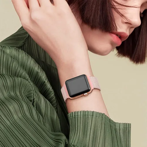 Vista 6 de WJK Correas elásticas de nailon compatibles con correas de Apple Watch de 1.496 in 1.575 in 1.614 in 1.654 in 1.732 in 1.772 in 1.811 in 1.929 in