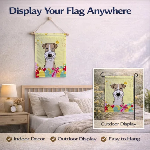 Vista 805 de Caroline's Treasures BB1923GF Bandera decorativa para jardín con diseño de Border Collie, para caza de huevos de Pascua, para jardín, jardín, patio