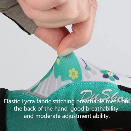 Vista 4 de DuShow Guantes de ciclismo para mujer, guantes acolchados de gel de medio dedo para mujer, ciclismo, montaña, carretera, bicicleta, sin dedos
