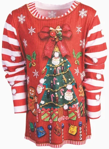 Vista 2 de Rubie's Child's Forum - Camisa de disfraz de Papá Noel con foto real, talla L