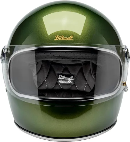 Vista 3 de Biltwell Gringo S DOT ECE R22.06 Casco de moto verde dardo metálico