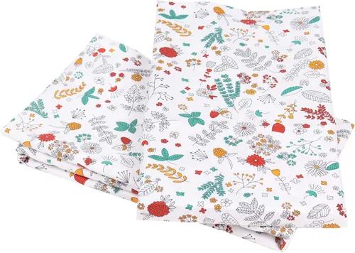 Vista 4 de Fundas de almohada florales tamaño estándar, 100% algodón, fundas de almohada blancas con cierre de sobre, 20 x 30 pulgadas