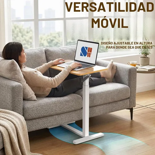 Vista 5 de SHW Escritorio móvil para portátil de altura ajustable con elevación