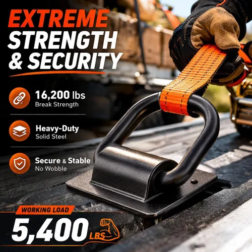 Vista 3 de Bolsa de estaca para remolque con anillo en D de 16200 libras de alta resistencia ajustable y removible, bolsa de estaca con anillo en D