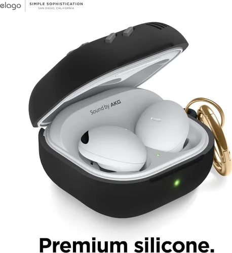 Vista 5 de elago GB5 - Funda para Galaxy Buds FE, 2 Pro, 2, Pro, Live Diseño clásico de consola de juegos portátil, EGBUDSLIVE-AW5-BK (2021) (2020) (negro)