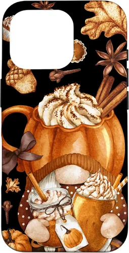 Vista 20 de Funda para iPhone 16 con diseño de calabaza y especias de gnomo de Acción de Gracias