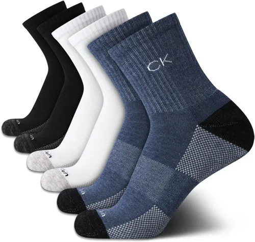 Vista 8 de Calvin Klein Calcetines deportivos acolchados de corte alto para hombre (paquete de 6)