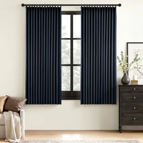 Vista 18 de MIULEE - Cortinas de lino beige con pliegues a presión 100% opacas para dormitorio, cortinas de ventana con memoria y bloqueo de luz para oscurecer
