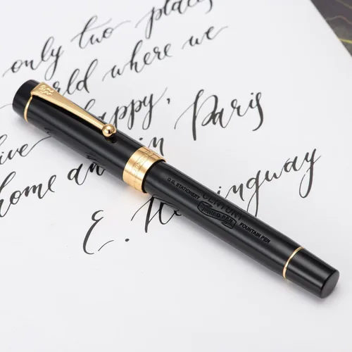 Vista 5 de Jinhao 100 - Pluma estilográfica de estilo clásico en celuloide, instrumento de escritura suave con punta #6, juego de pluma con convertidor
