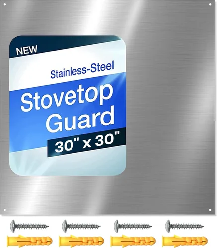 Vista 9 de CALPALMY Panel de protección contra salpicaduras de metal de 30 x 18 pulgadas para estufa – Lámina de protección contra salpicaduras de metal