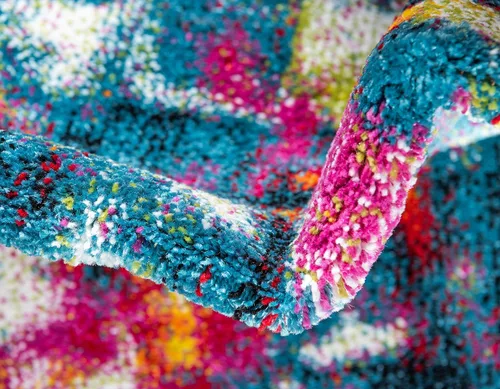 Vista 9 de Unique Loom colección Lyon - Alfombra abstracta y moderna, Polipropileno, Multi/Verde