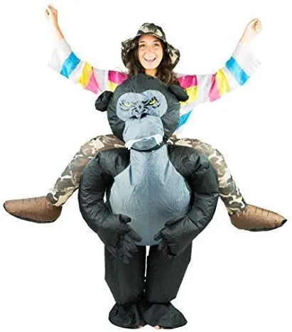 Vista 4 de Gorilla Ride - Disfraz inflable para adultos talla única