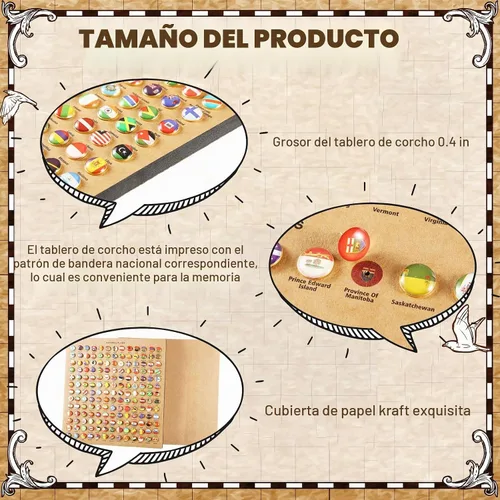 Vista 3 de Fumete 289 piezas de chinchetas con banderas para mapa del mundo, chinchetas creativas, chinchetas de banderas nacionales, tachuelas creativas