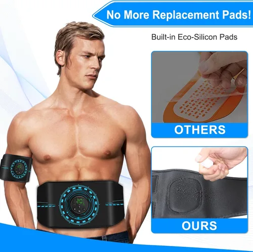 Vista 4 de Estimulador de Músculos ABS Tónico Muscular, Máquina AB para Abdomen/Brazo/Pierna, Estimulador Muscular para Crecimiento Muscular, Cinturón
