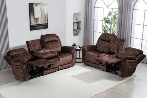 Vista 10 de Zero Gravity Power - Juego de sofá reclinable de 2 piezas con reposacabezas ajustable, sofá reclinable eléctrico y sofá biplaza con puntos de carga