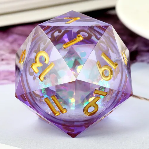 Vista 5 de DNDND - Dados D20 de 1.299 in, 1.31 pulgadas, ojo de dragón líquido, 20 dados con hermosa caja de regalo para Calabozos y Dragones (azul)