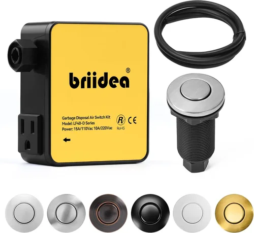 Vista 15 de Kit de interruptor de aire para eliminación de basura, desagüe de fregadero, eliminación de residuos largo, botón de aire de encendido/apagado