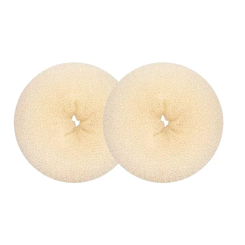 Vista 13 de Kitjans 2PCS Extra Blonde Hair Donut Bun Maker for Kids, Ring Style Bun - Short & Thin Hair Chignon Shaper (2.5 Inch/Beige)