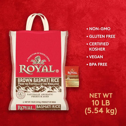 Vista 3 de Royal café Arroz Basmati, 10 Libras Perfecto para biryanis, pilafs y curries - Cocina en microondas o en la estufa