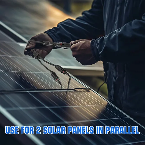 Vista 5 de ECO-WORTHY Conectores solares Y rama paralela PV adaptador cable cable enchufe kit de herramientas para panel solar (M/FF+F/MM)