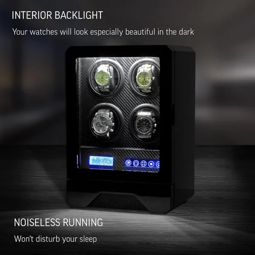 Vista 3 de 4 bobinas automáticas para relojes con cajón de almacenamiento retroiluminación LED y mando a distancia