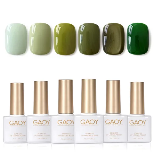 Vista 19 de GAOY - Juego de 6 esmaltes de uñas en gel de color rojo borgoña, incluido el kit de esmaltes en gel de color rojo vino cereza oscuro con luz
