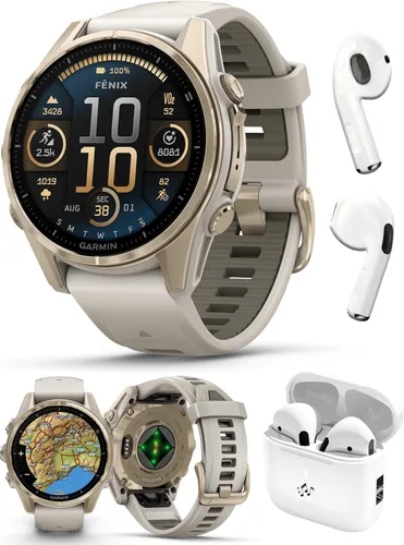 Vista 14 de PlayBetter Garmin Fenix 8 AMOLED (1.7", Plata/Whitestone) Reloj inteligente multideportivo GPS con pantalla táctil de 1.3” y auriculares