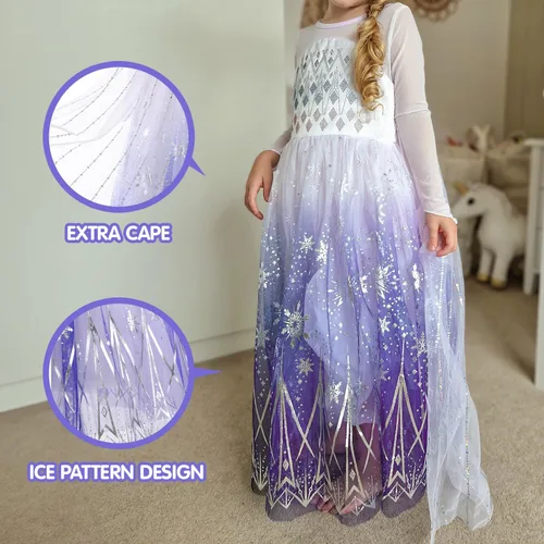 Vista 2 de UPORPOR Princess Costume for Girls, RGB LED Light Up Syncs Music App Control, Toddler Princess Dress Up Halloween Costume