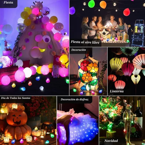 Vista 6 de AIKEI 50 globos de luz LED, mini bolas de luz, tiempo de espera prolongado, impermeable, luz LED para farol de papel, Pascua, Halloween, Navidad