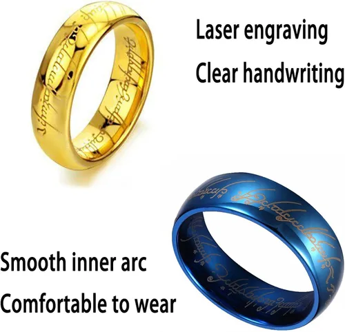 Vista 3 de Godyce Tungsten Rings for Men One Ring Lord of Rings Gifts Fidget Ring Spinner Rings Wedding Bands for Him Memorial Day Anime Cosplay Costume Ring