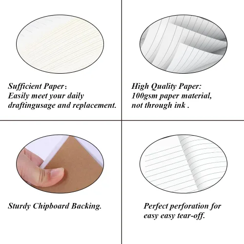 Vista 3 de Yaridar 17" x 11" Legal Pads, 25 Sheets/50 Pages Per Legal Note Pads, Line Notepads, 100Gsm White Line Paper