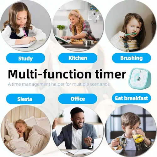 Vista 9 de Temporizador visual para niños, temporizador de tiempo, temporizador de 60 minutos para niños para aula, oficina en casa, temporizador de cuenta