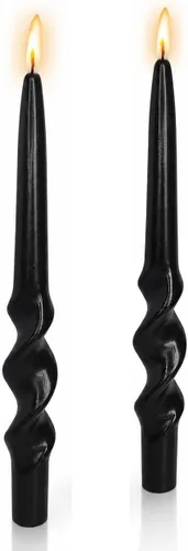 Vista 23 de Pink Candlesticks - Juego de 2 velas cónicas en espiral, sin perfume, de 10 pulgadas de largo, velas cónicas sin perfume para decoración del hogar