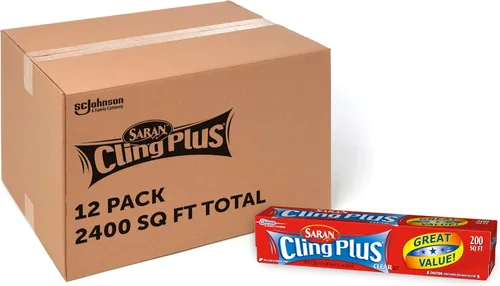 Vista 2 de Saran Cling Plus - Envoltura de plástico, 200 pies cuadrados, 1 unidad (paquete de 1)